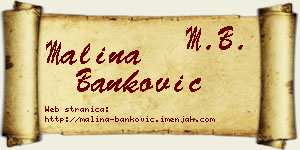 Malina Banković vizit kartica